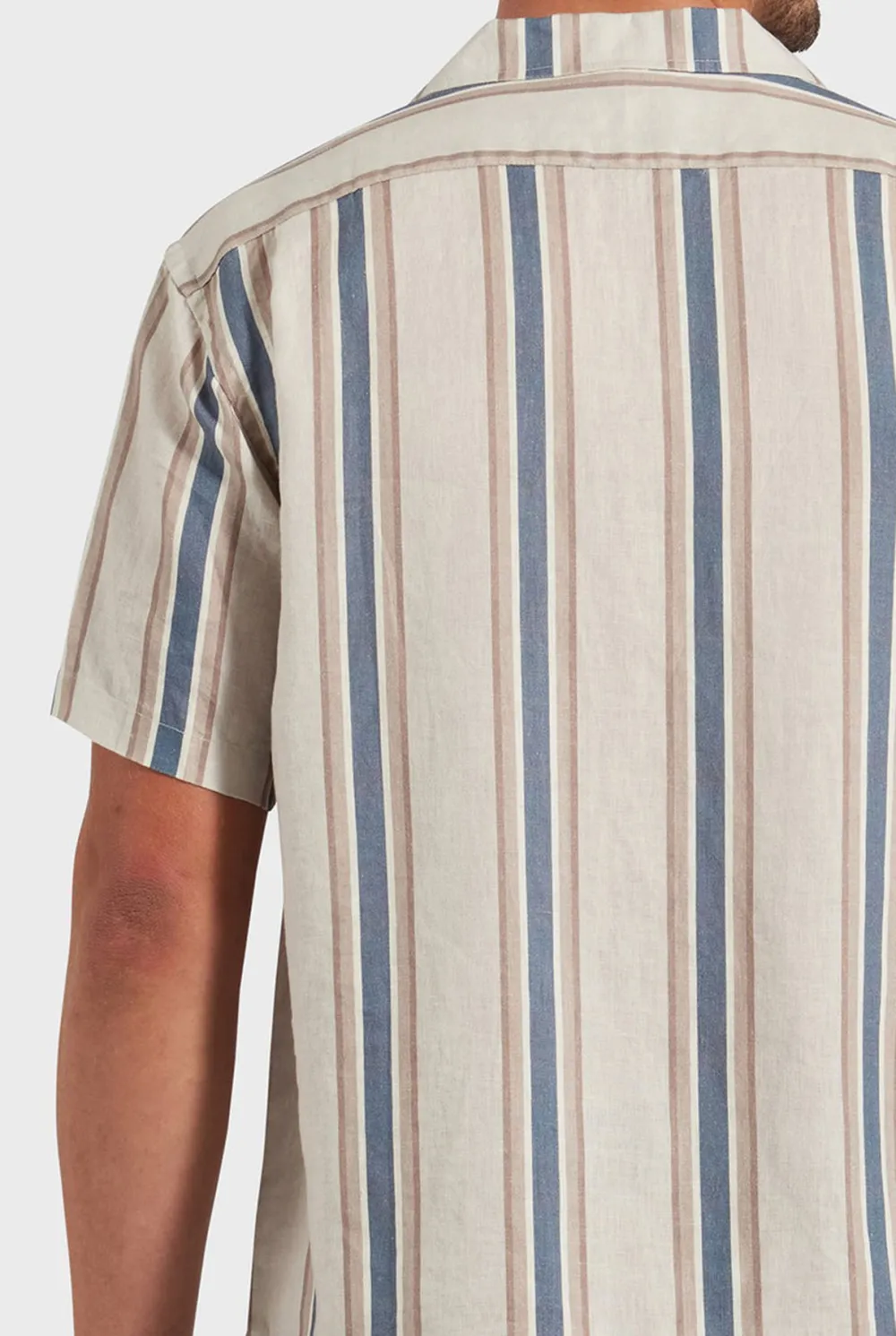 Natural Striped Short Sleeve Shirt