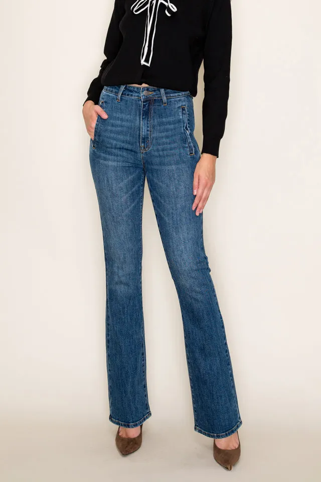 Women's High Rise Wide Leg Stretch Denim Jeans
