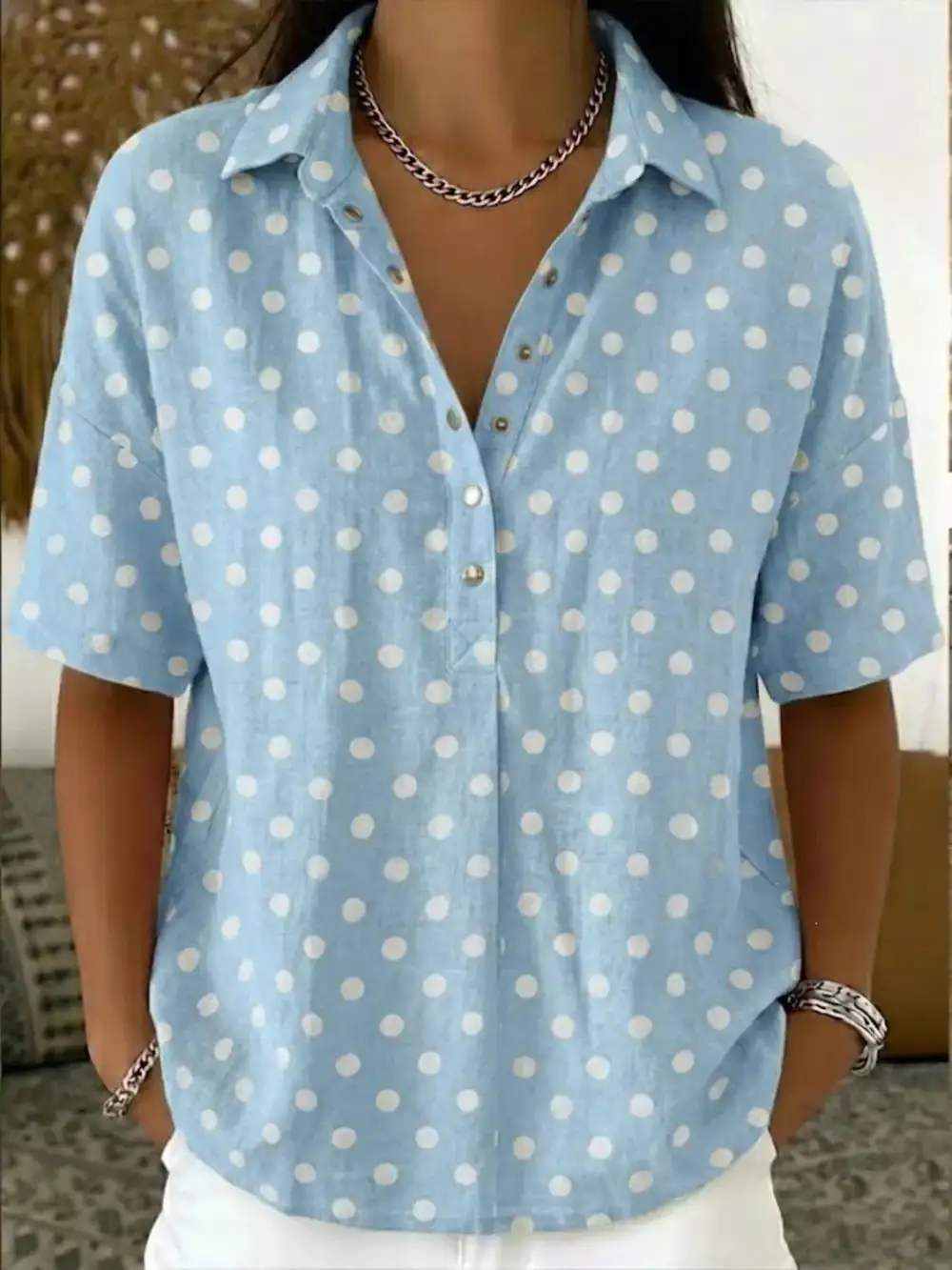 Polka Dot Short Sleeve Shirt