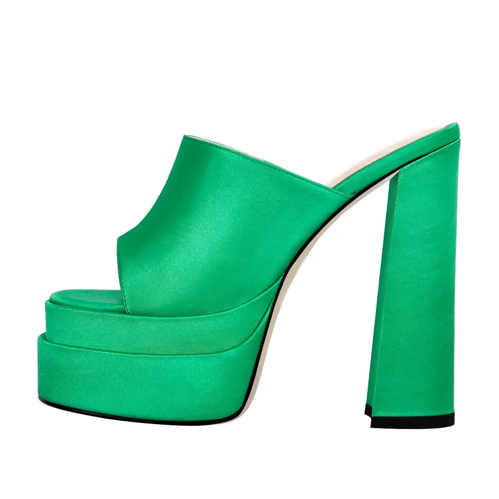 Platform Chunky High Heel Mule Sandals