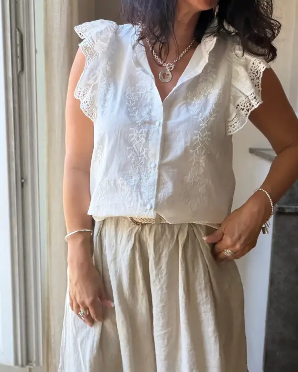 Graceful Cotton Embroidered Blouse