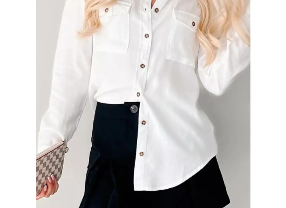 Button-Down Collared Denim Shirt