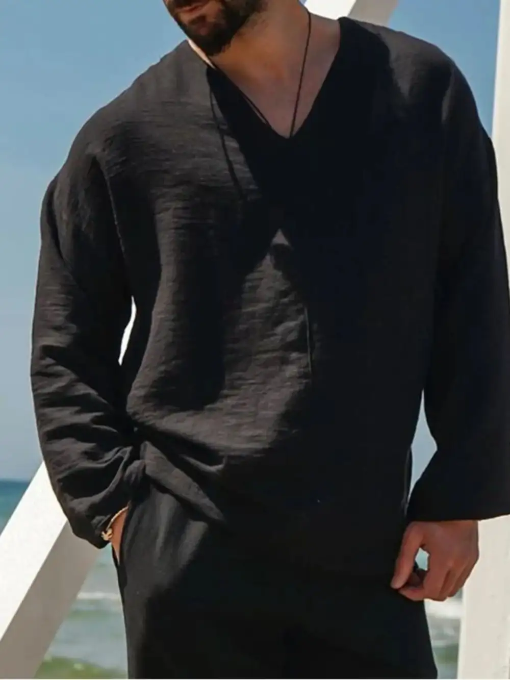 V-Neck Long-Sleeve Top