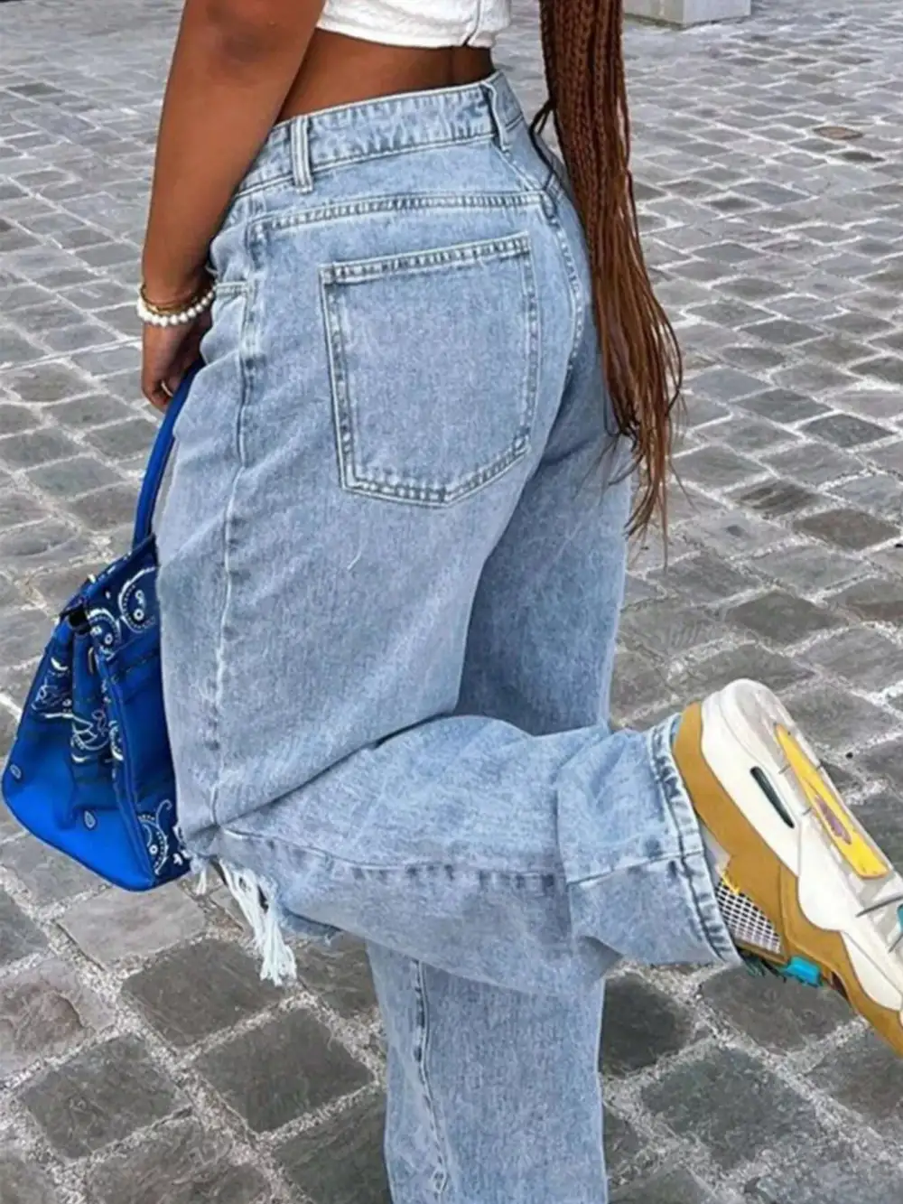 Everyday High Waist Distressed Denim Jeans