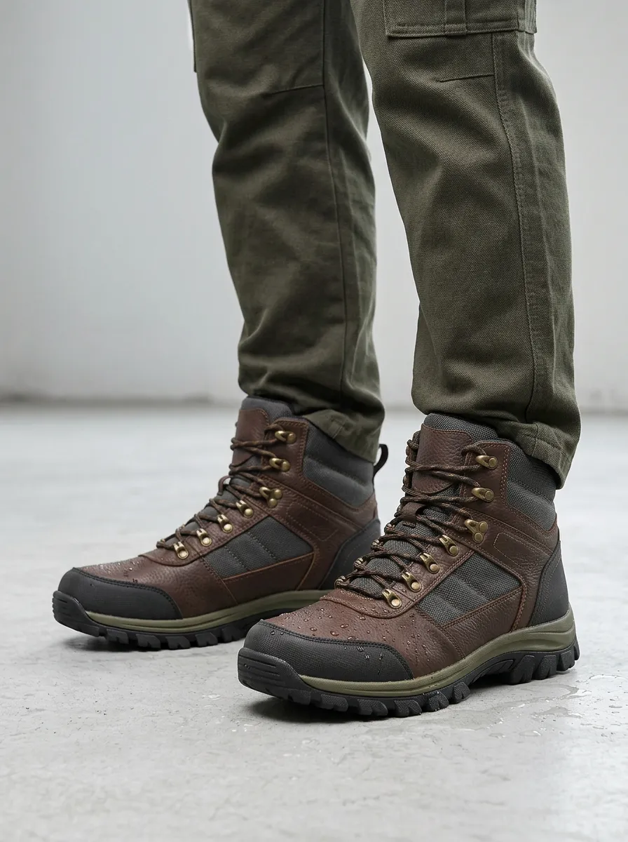 Men's Waterproof Hiking Inspired Graphic Detail Work Boots