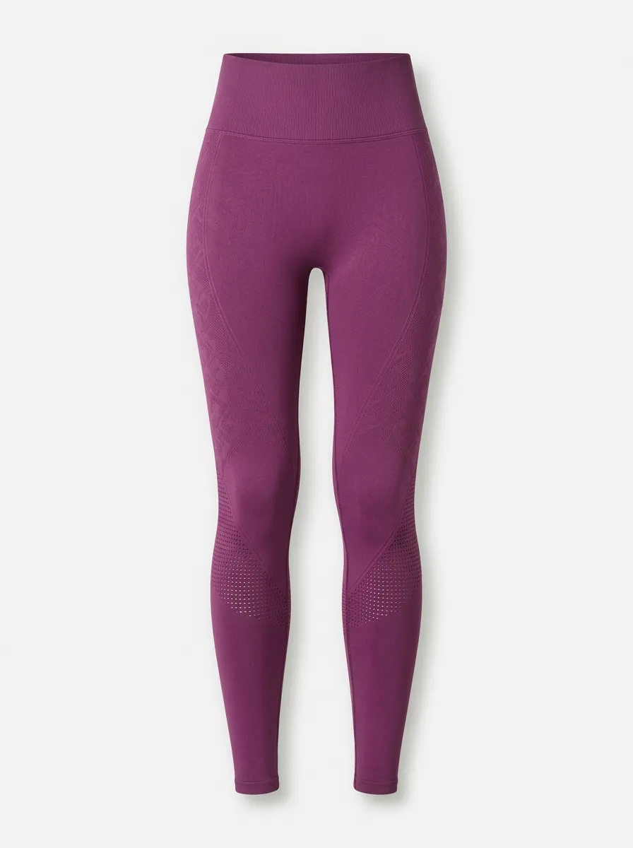 Women's Fitness High-Waisted Seamless Textured Yoga Leggings