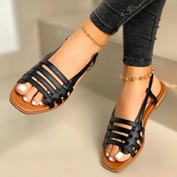 Woven Upper Flat Sandals