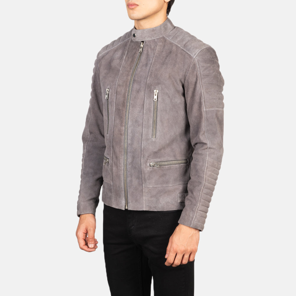 Men's Classic Biker Suede Jacket