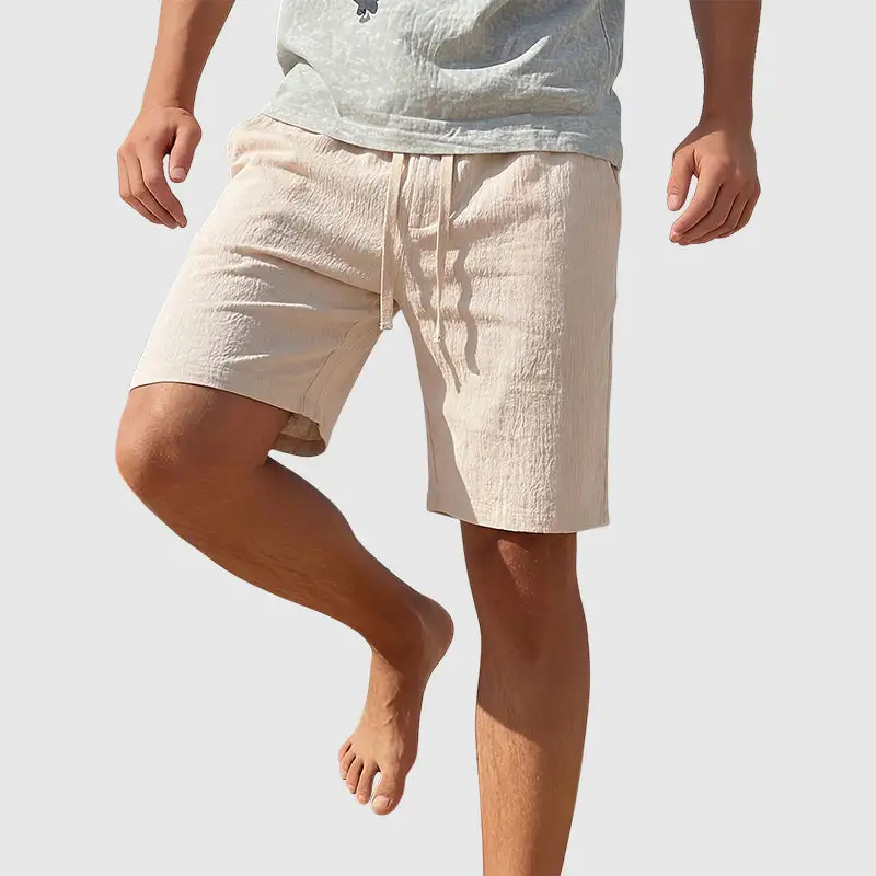 Men's Textured Drawstring Beach Shorts