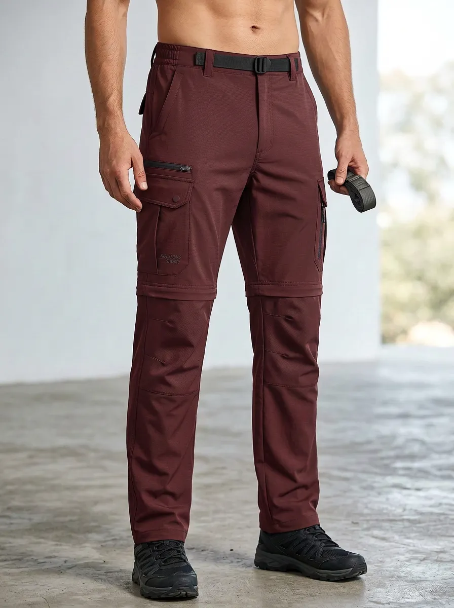 Men's Outback Travel Multi-Pocket Waterproof Zip-Off Tactical Cargo Pants