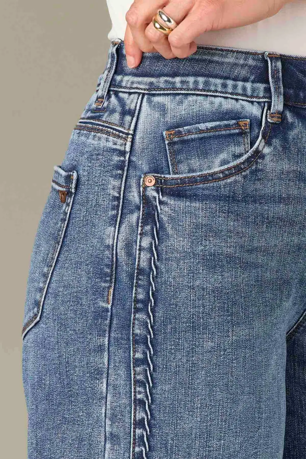 Everyday   Double Side Seam Wide Leg Jeans
