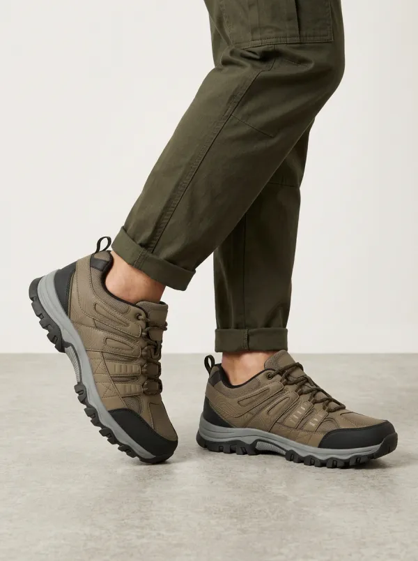 Men's Classic Hiking Enthusiast Topographic Map Printed Outdoor Shoes