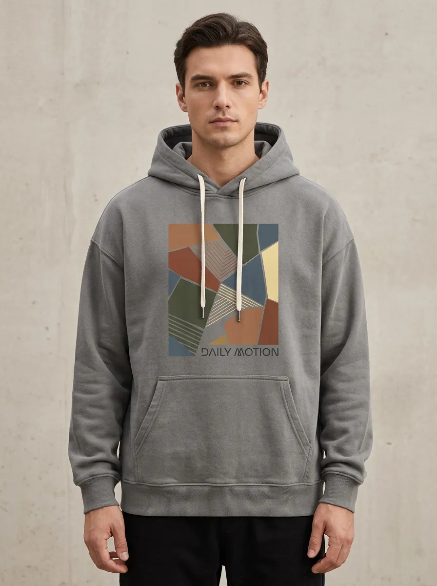 Men's Modern Daily Motion Geometric Abstract Print Hoodie