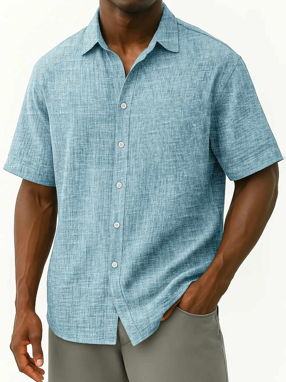 Everyday Linen Blend Button Front Shirt