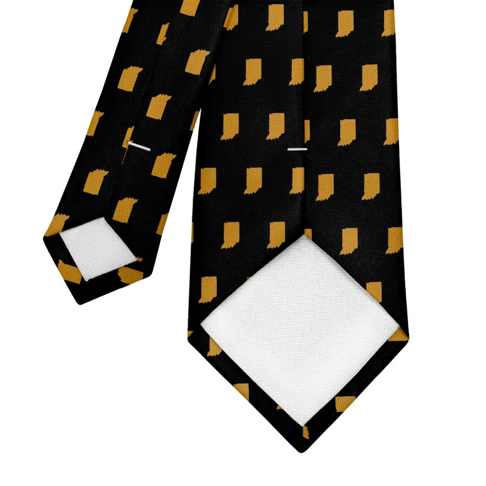 Polished Outline Emblem Motif Necktie