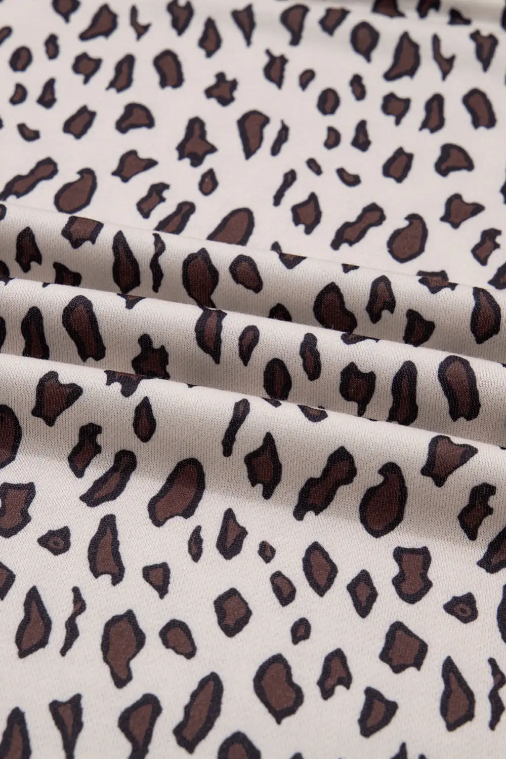 Textured Detail Animal Print Patchwork Zip Front Mini Dress