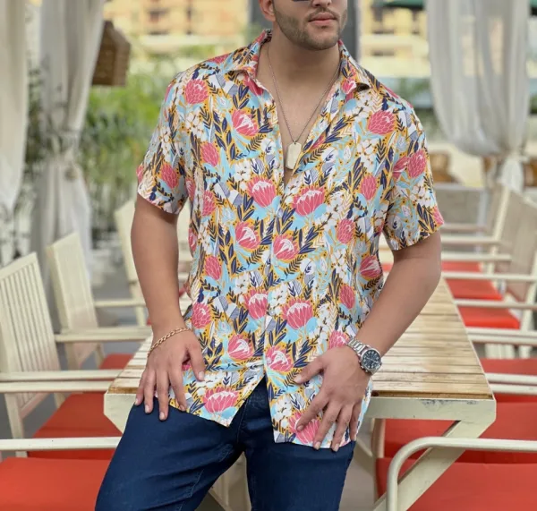 Pink Floral Rayon Shirt