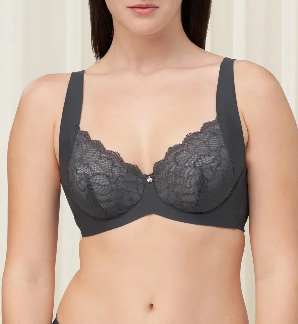 Women's Refined-Fit Wired Balconette Padded Side-Support Lace Bra