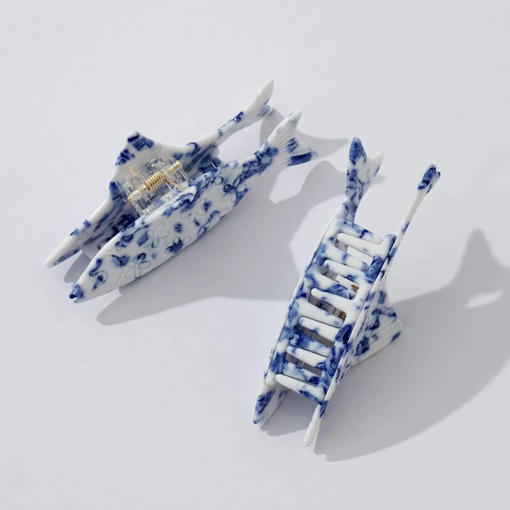 Floral Fish Claw Clip