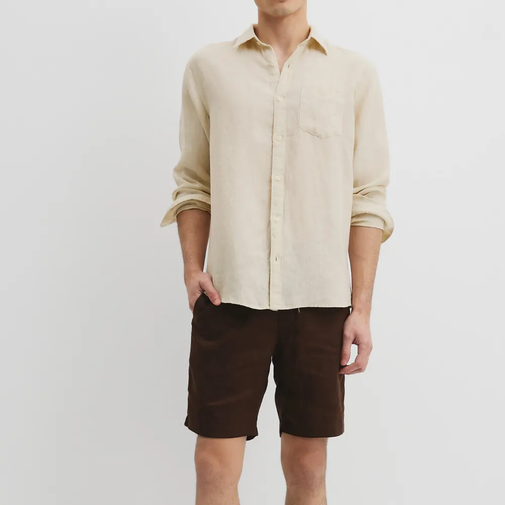 Men's Relaxed Regular Fit Linen Shirt