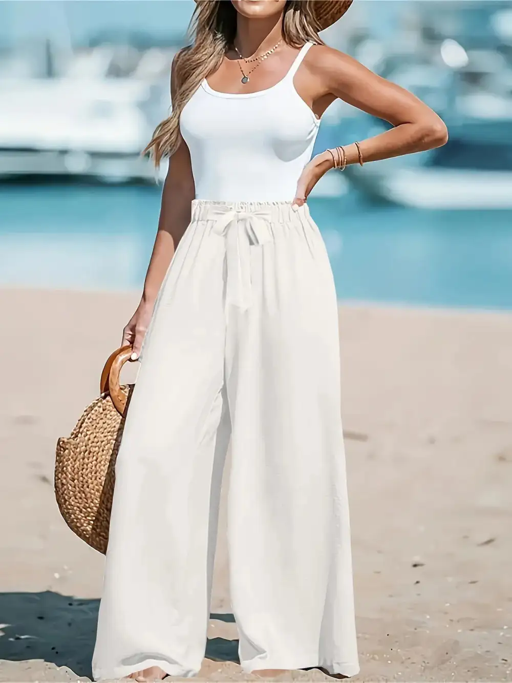 Wide Leg Drawstring Everyday Versatile Pants