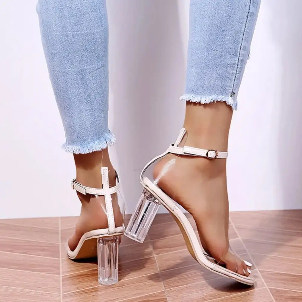 Ankle-Strap Block-Heel Heeled Sandals