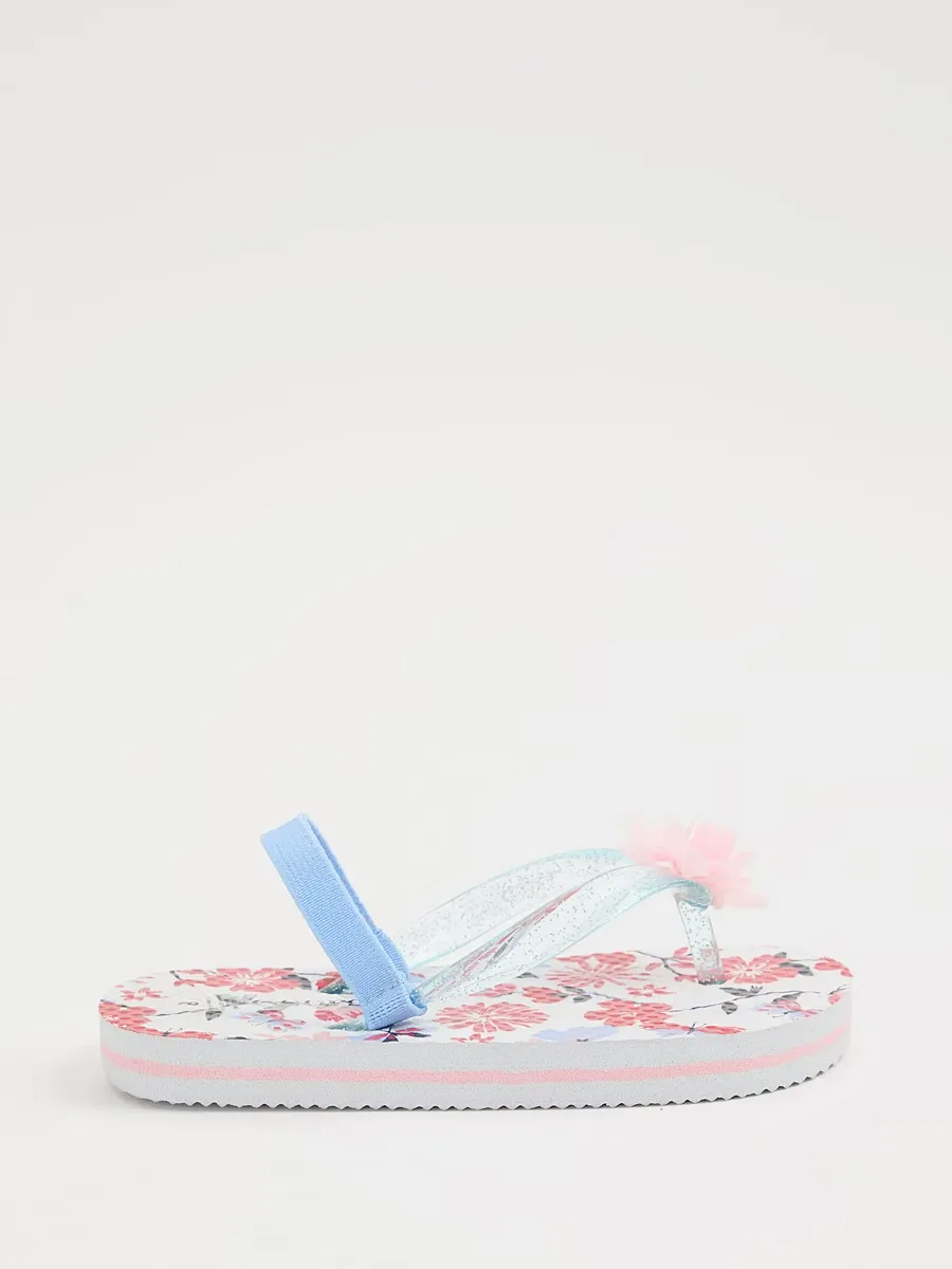 Floral Flip Flops with Backstrap