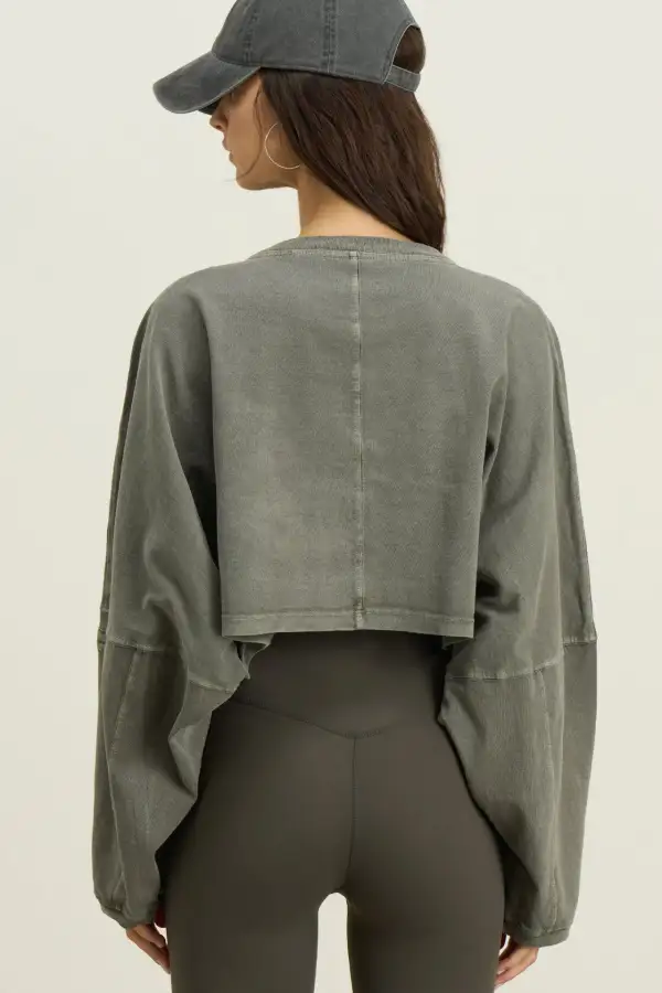 Crew Neck Boxy Long Sleeve Top