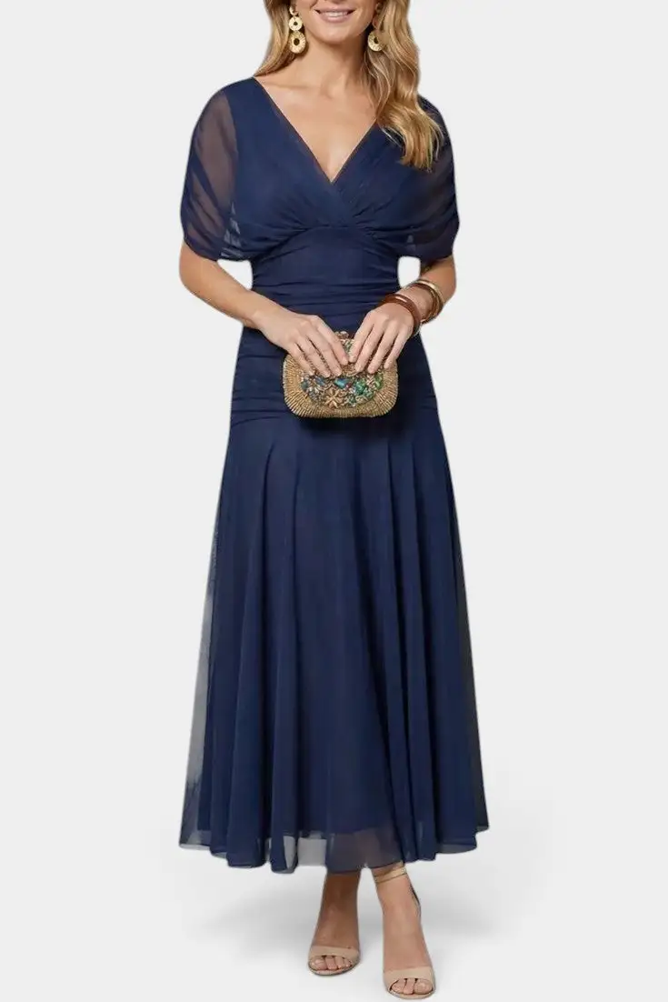 Off-Shoulder Watercolor-Print Maxi Dress