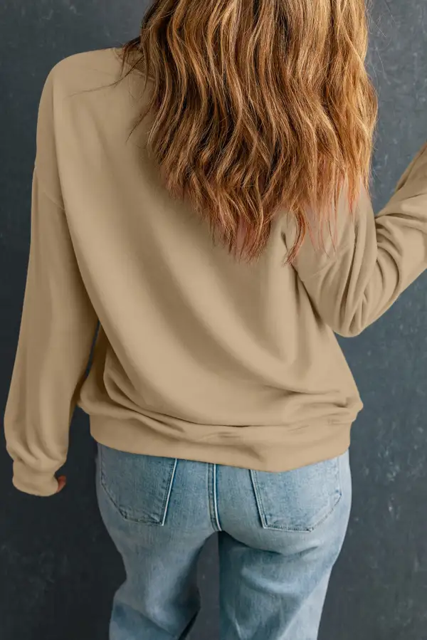 Casual Solid Classic Crew Neck Sweatshirt