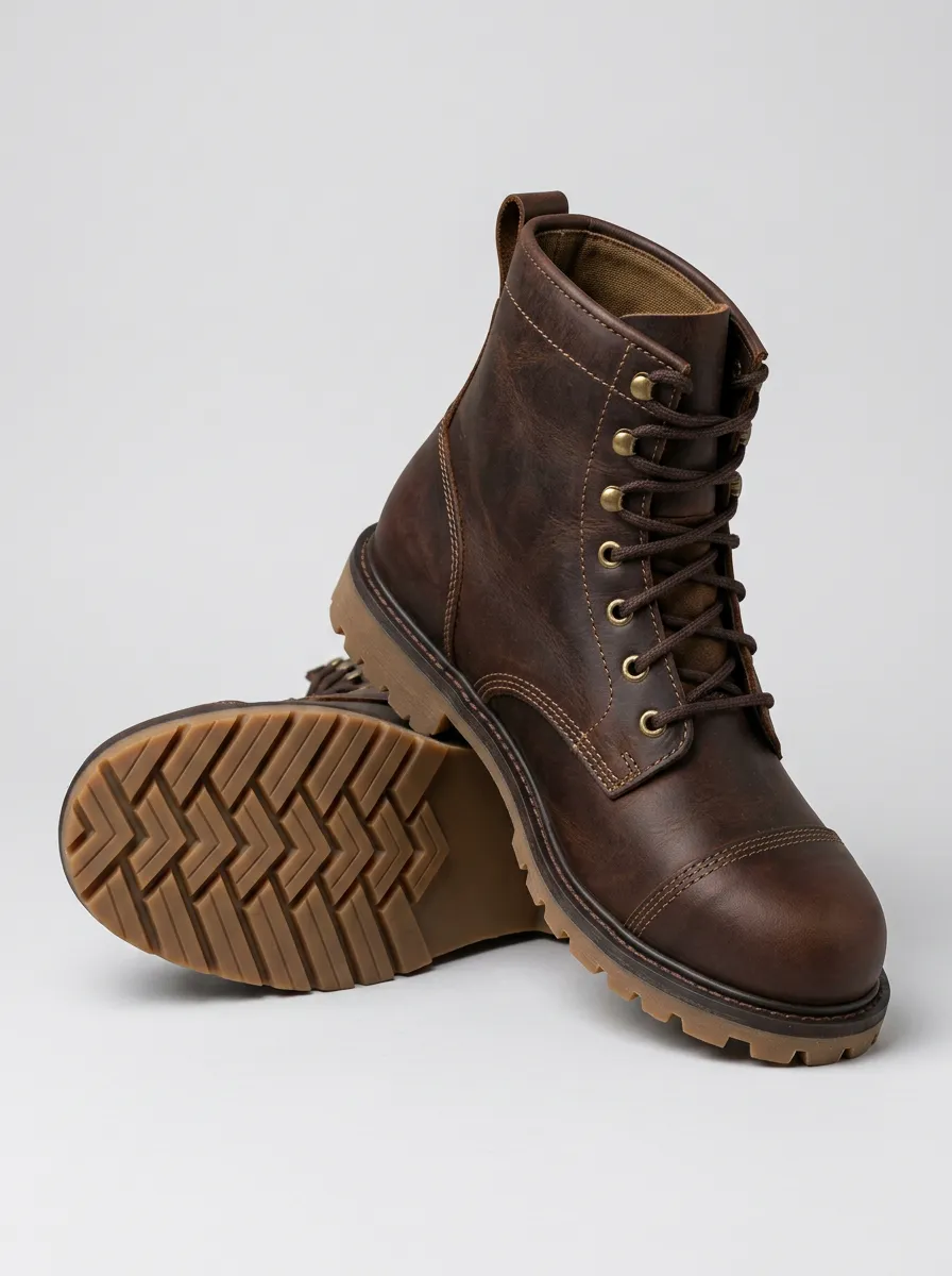 Unisex Lace-Up Vintage Inspired Work Boots