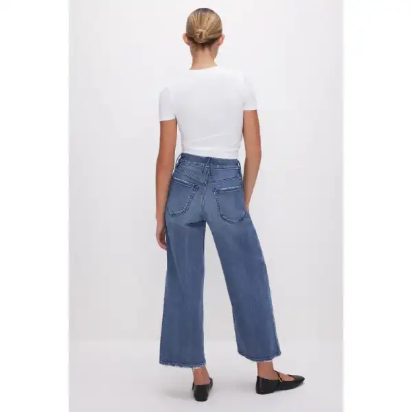 Cropped High-Rise Palazzo Women's Jeans