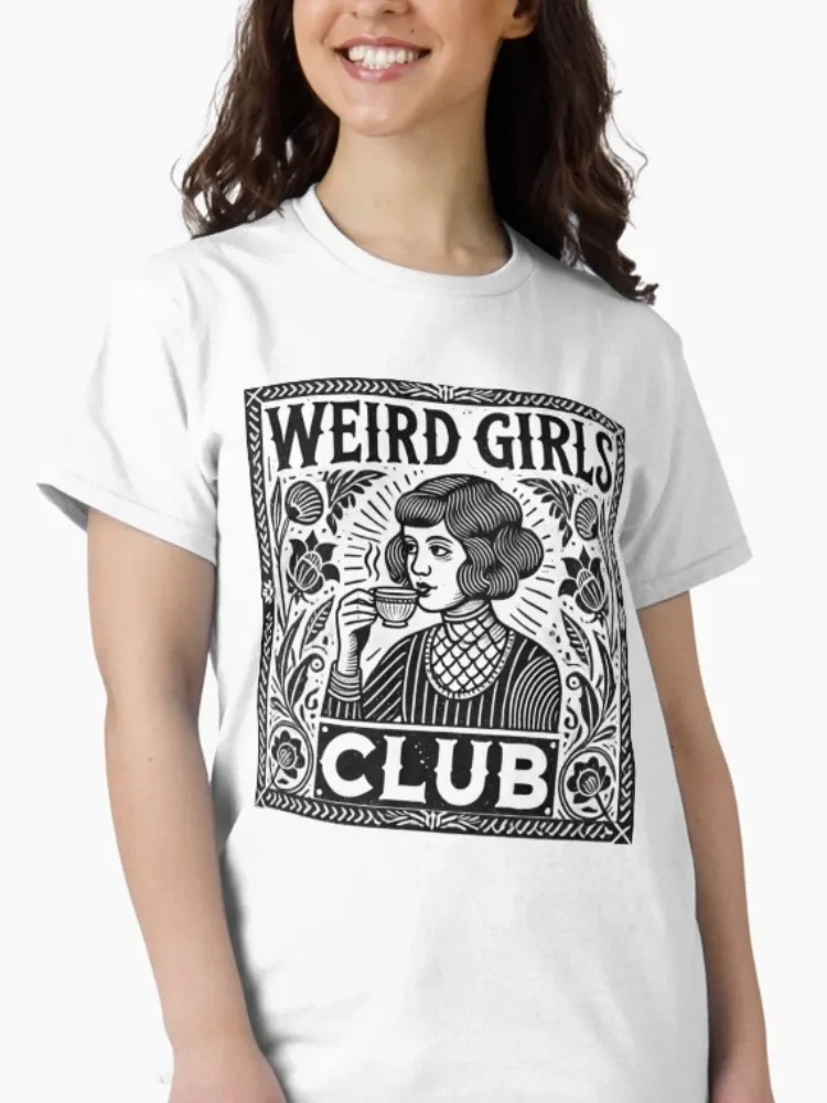Women's Playful Slogan & Portrait Print Crew Neck Short-Sleeve T-Shirt