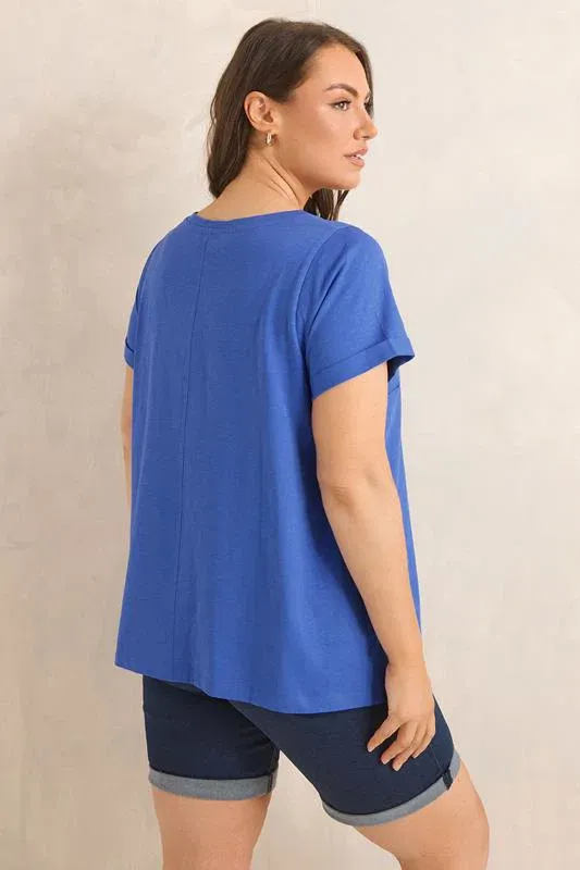 Cobalt Blue Cotton T-Shirt