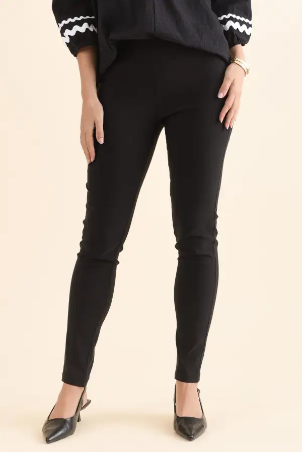 Viscose Pants With High Rise And Pull On