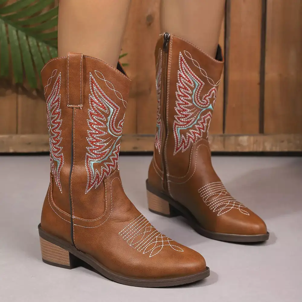 Embroidered Western Cowboy Boots