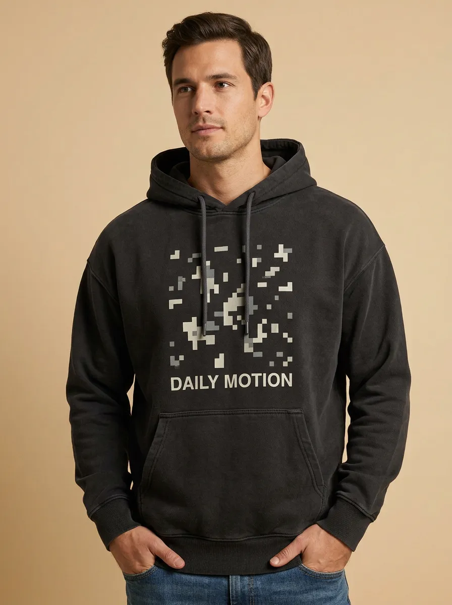 Men's Daily Motion Pixel Art Graphic Print Hoodie