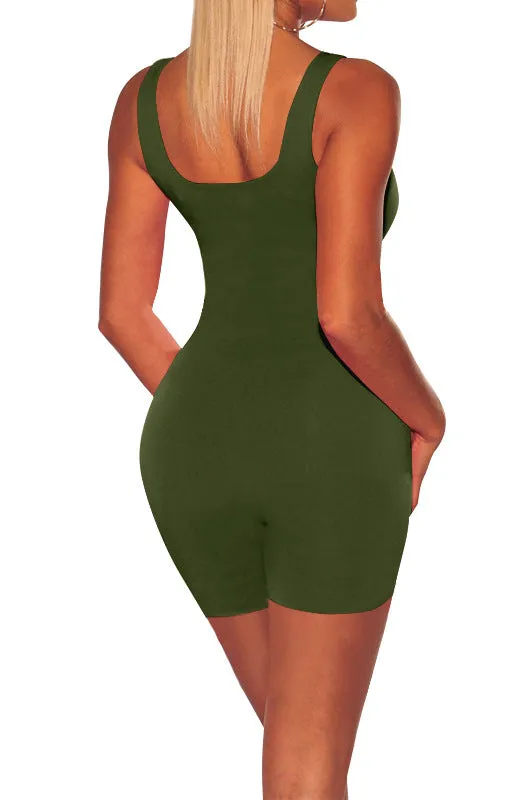 Scoop Neck Bodycon Romper