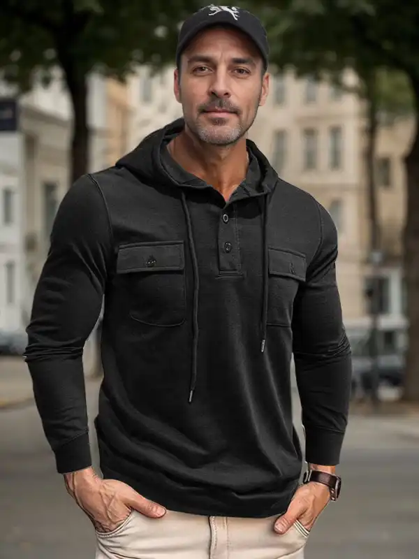 Casual Utility Inspired Hoodie T-Shirt