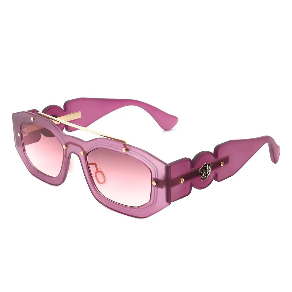 Plush Square Geometric Frame Sunglasses
