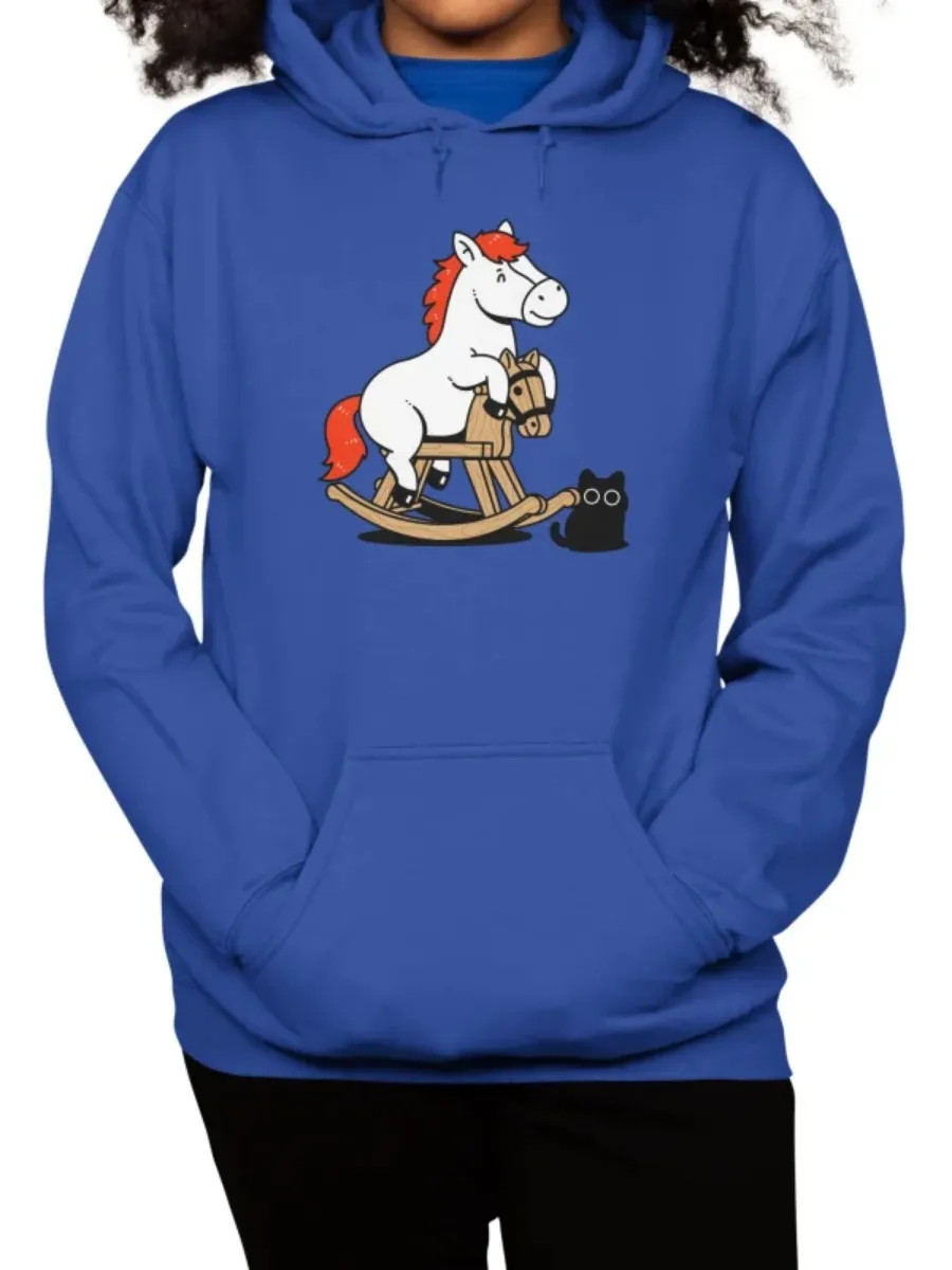 Horse on Rocking Horse Printed Hoodie