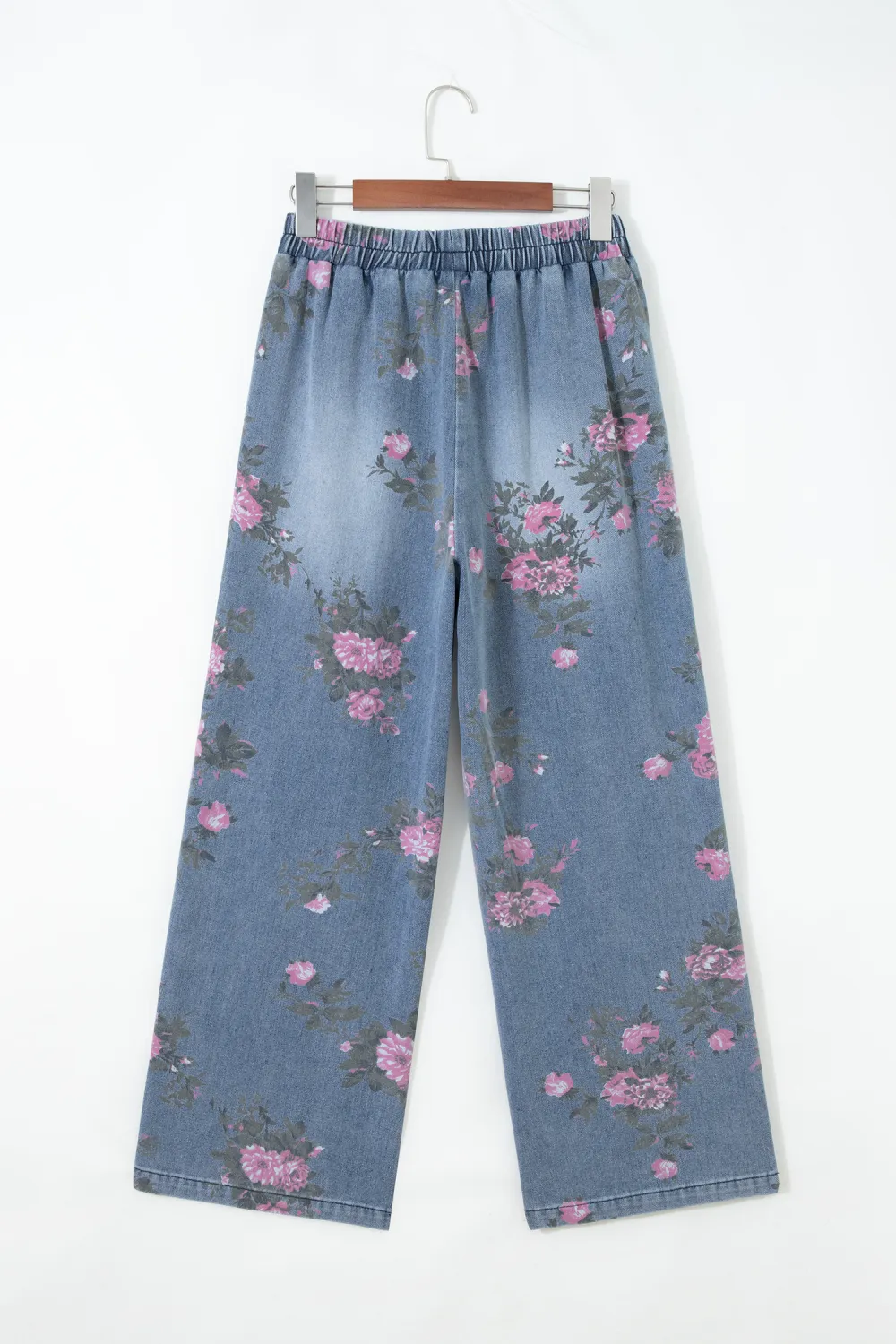 Light Blue Floral Pull On Jeans