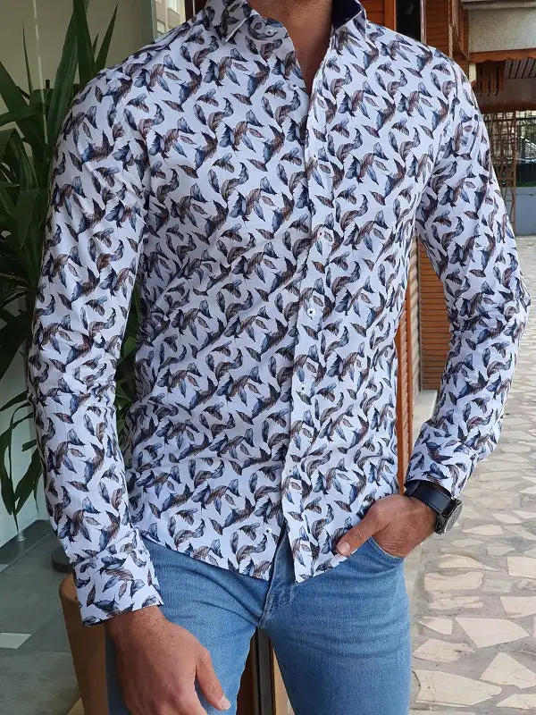 Streamlined Long Sleeve Slim Fit Cotton Casual Shirt