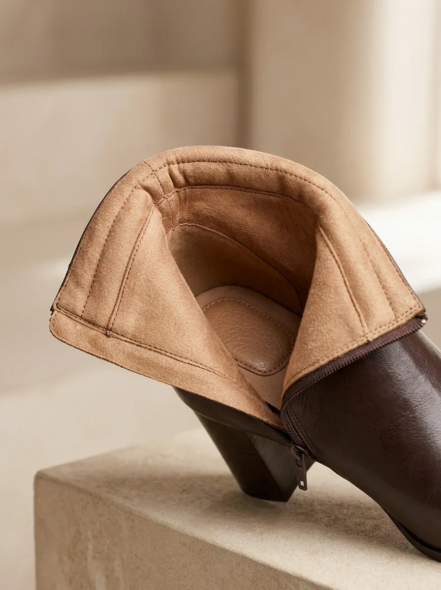 Refined Textured Women's High-Heel Ankle Boots
