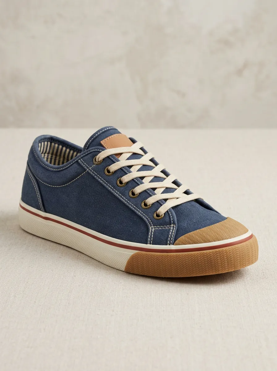 Relaxed Textured Shape Men's Canvas Shoes