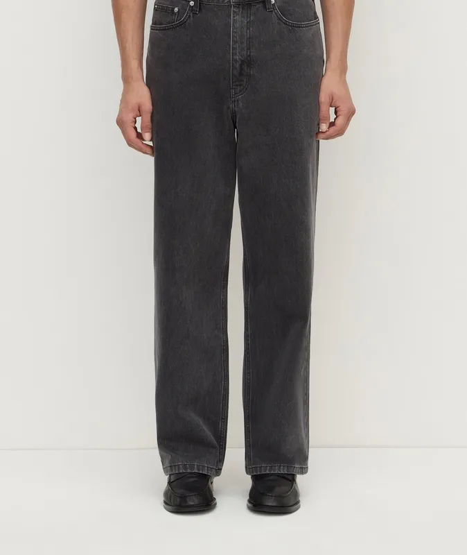 Black Wash Wide Leg Jeans