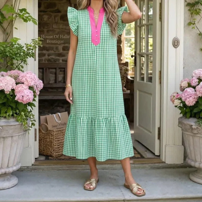 Plaid Midi Dress