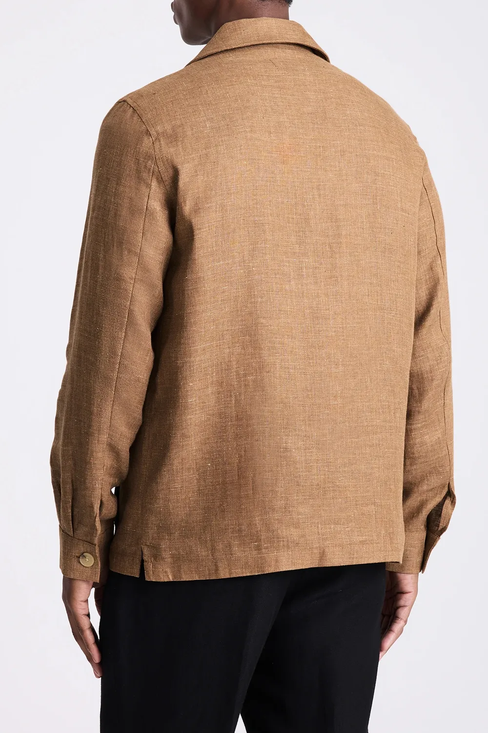 Linen Pleated Jacket with Neutral Textured Colors