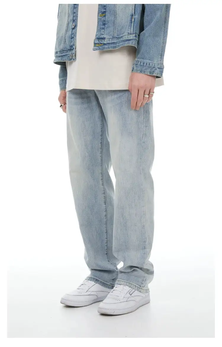 Straight-Leg Light-Wash Jeans