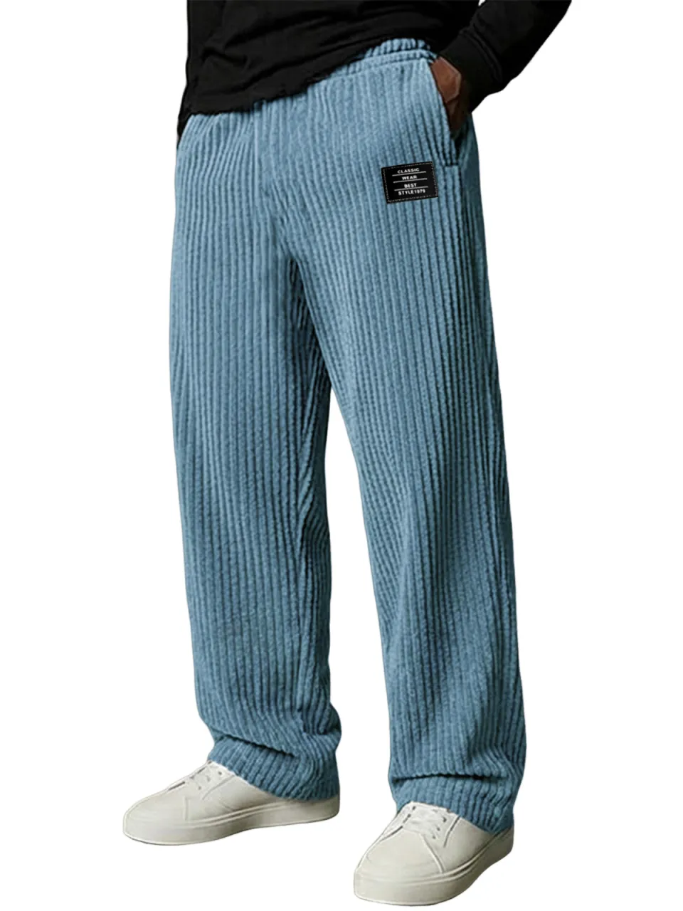 Corduroy Striped Seamed Trousers